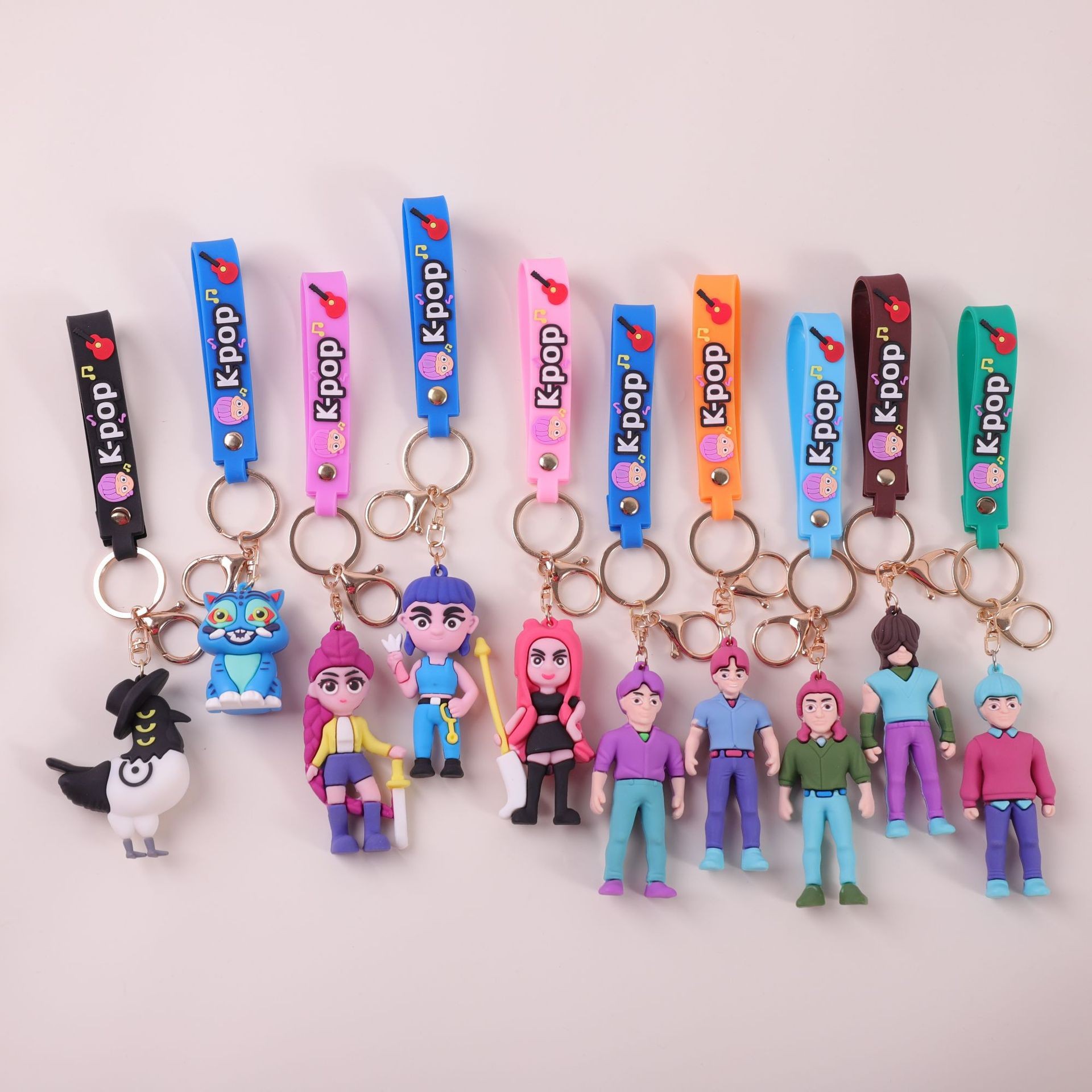 Cross-border KPOP Witch Hunt Team peripheral Tiger Derpy keychain pendant, 2D schoolbag pendant for students Specification image