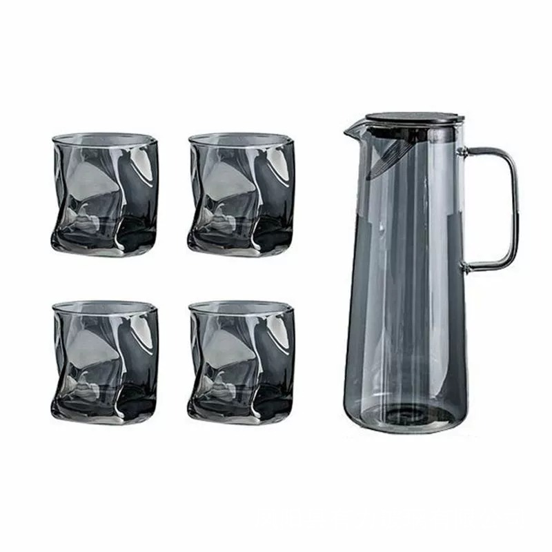 Factory wholesale high-temperature resistant glass cold water kettles, high borosilicate drinking cups, household water appliance sets, large capacity cold water kettles Item Picture