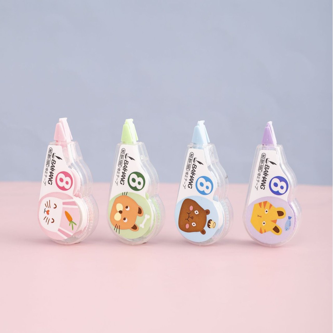 High appearance level primary school student correction tape Cartoon little animal series correction tape school stationery correction tape Specification image
