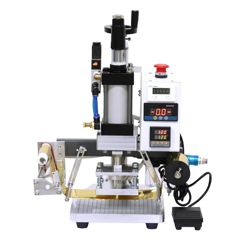 Pneumatic hot stamping machine, leather paper box packaging, logo and trademark special embossing and hot stamping machine, fully automatic hot stamping equipment Item Picture