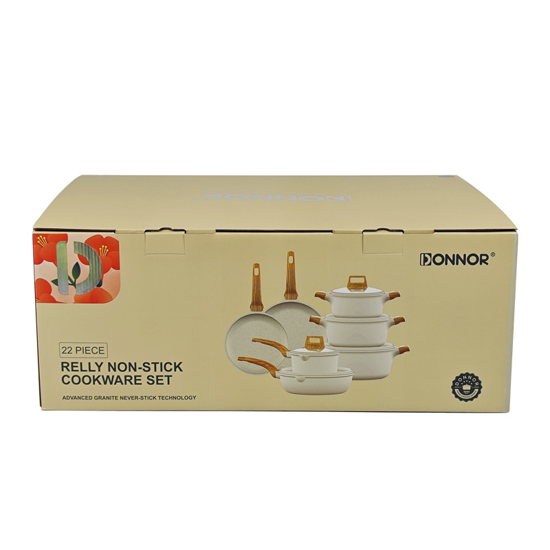 Donnor rali 22pcs set antiadherente sartén plato sartén set granito cocina Cookware Se Specification image