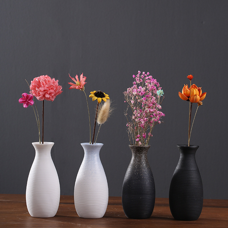 2025创意现代简约客厅插花花器装饰工艺品家居摆件白色手工陶瓷小花瓶产品图