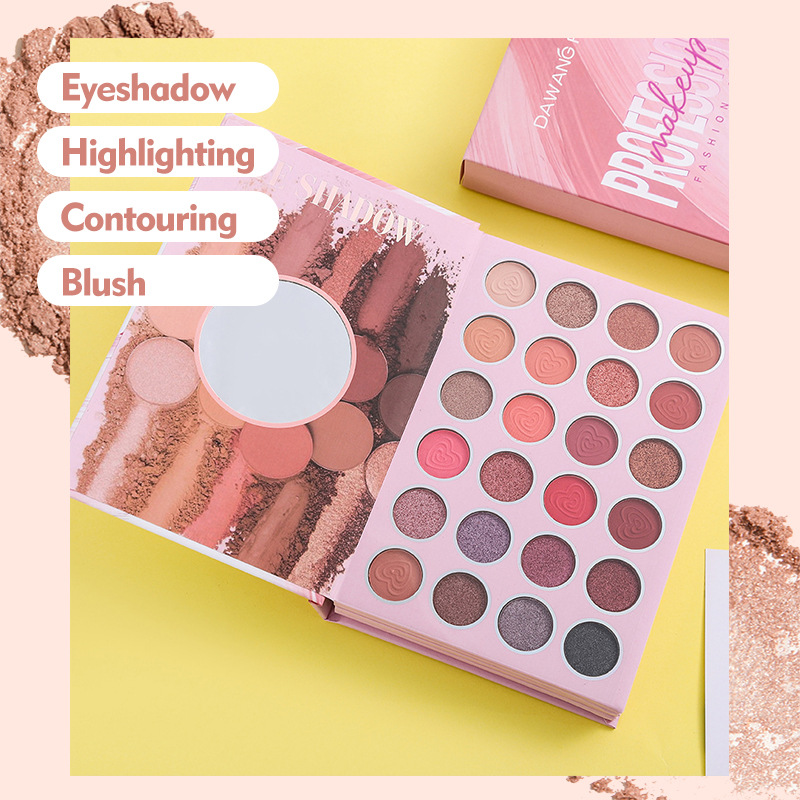 DAWANG ROSE 43-color 4-page book eyeshadow palette matte pearlescent blush Contouring all-in-one makeup palette for export only Specification image