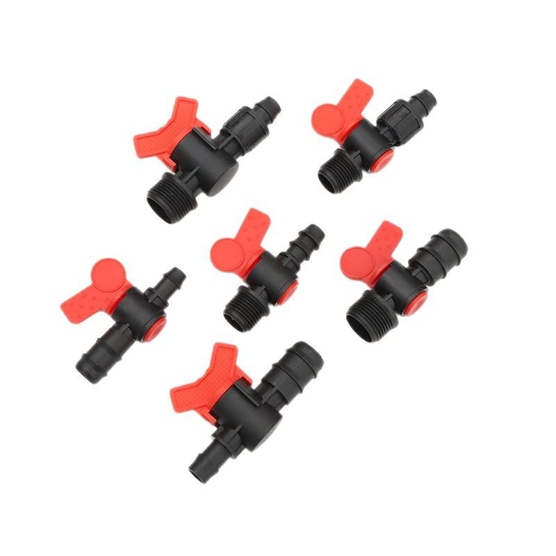The handle of the water-saving irrigation valve is designed in orange with a black body, making it a durable, efficient and energy-saving gardening tool Item Picture