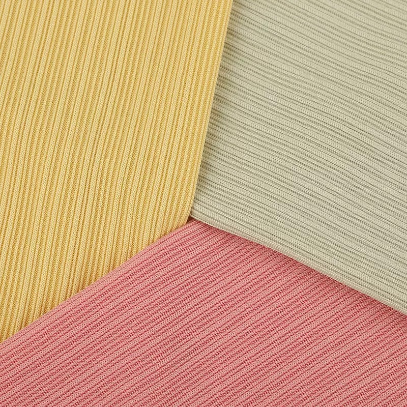 Pleated rib fabric, needle-stitch ribbing, 250g, pit rib ribbing, wide-leg pants with a drape, spring and summer women's T-shirt Specification image