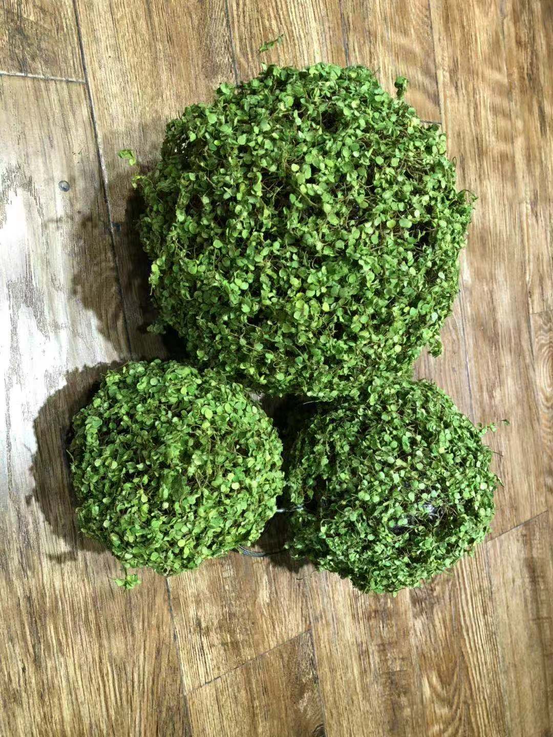仿真米兰草球批发绿色植物塑料花装饰规则圆球工艺品仿真花球
