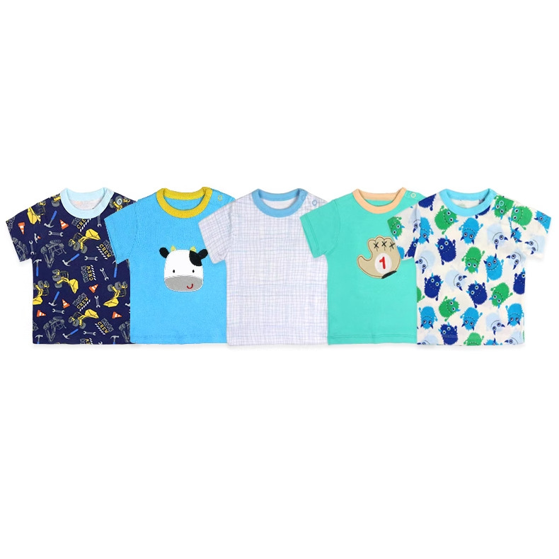 In 2025, the new shoulder button style of the manufacturer's export baby and children's clothing wholesale, children's spring and summer clothing, men's and women's baby cotton T-shirts details Picture
