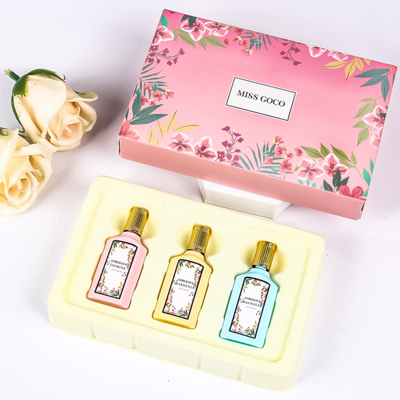 高档大牌女士持久淡香清新绮梦栀子花茉莉Q版梦想花园三件套香水