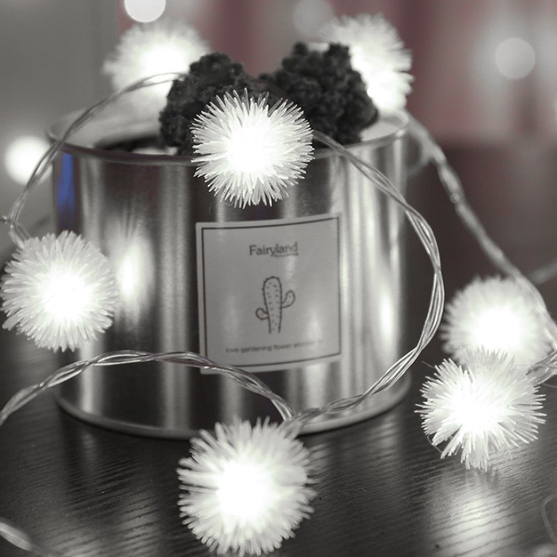 LED light string, fluffy ball, dandelion light string, festival, wedding, outdoor closet decoration, starry sky factory wholesale Specification image