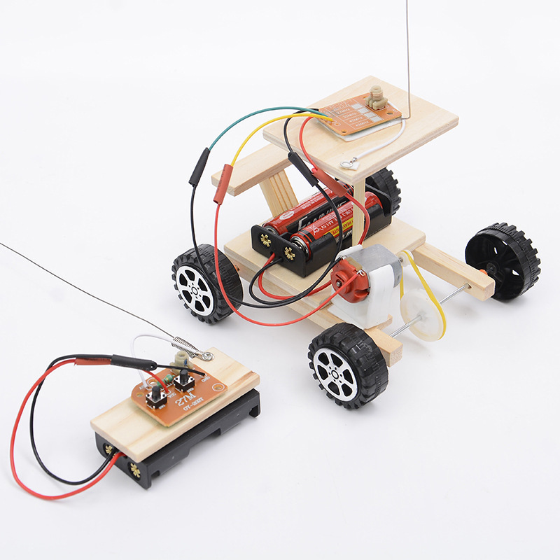 Children's diy science and technology small project wireless remote control racing car material kit, primary and secondary school students' physics handicraft competition model details Picture