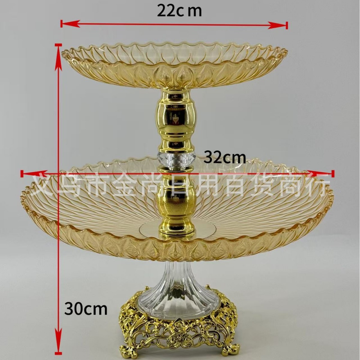 2025 New European-style crystal multi-layer fruit plate, high-end and light luxury style dried fruit and fruit plate, home living room coffee table, candies
