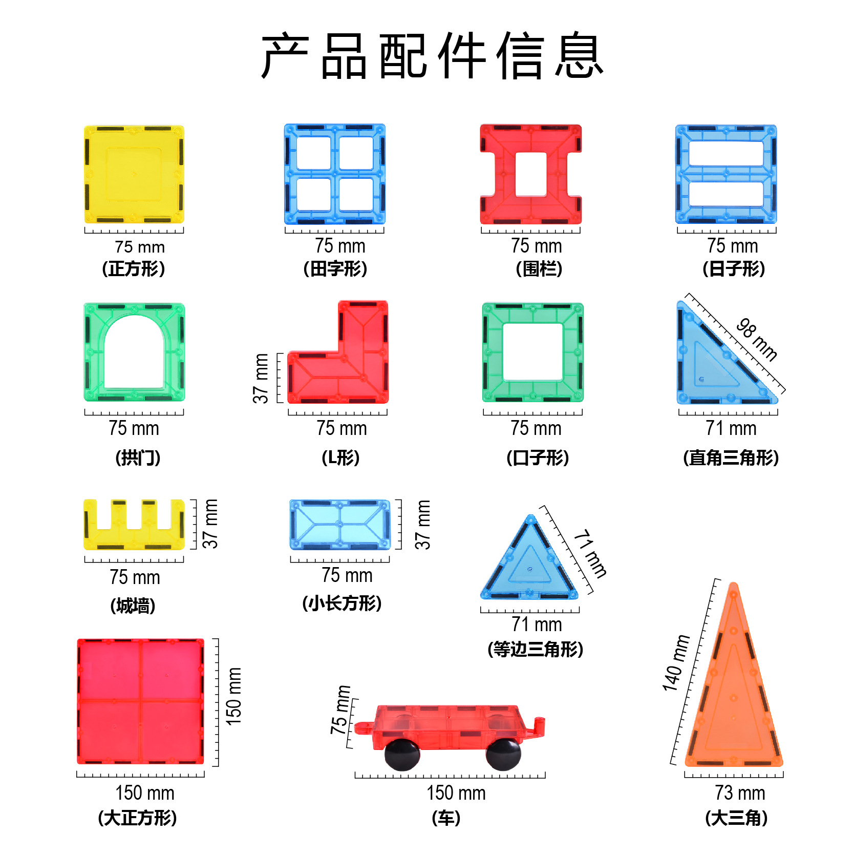82 pieces of European and American cross-border transparent color window magnetic sheets diy early education children's enlightenment and intelligence magnetic building blocks Application Scenario