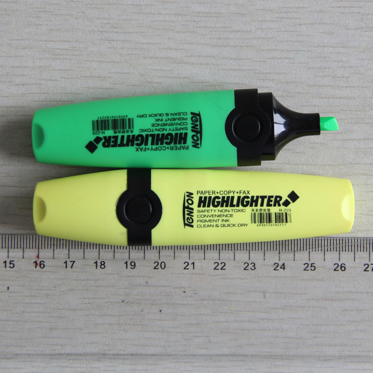 The new 225 flat highlighter from Tianfeng, Wenzhou, Zhejiang Province, features bright colors and is suitable for both ordinary and special marking Specification drawing