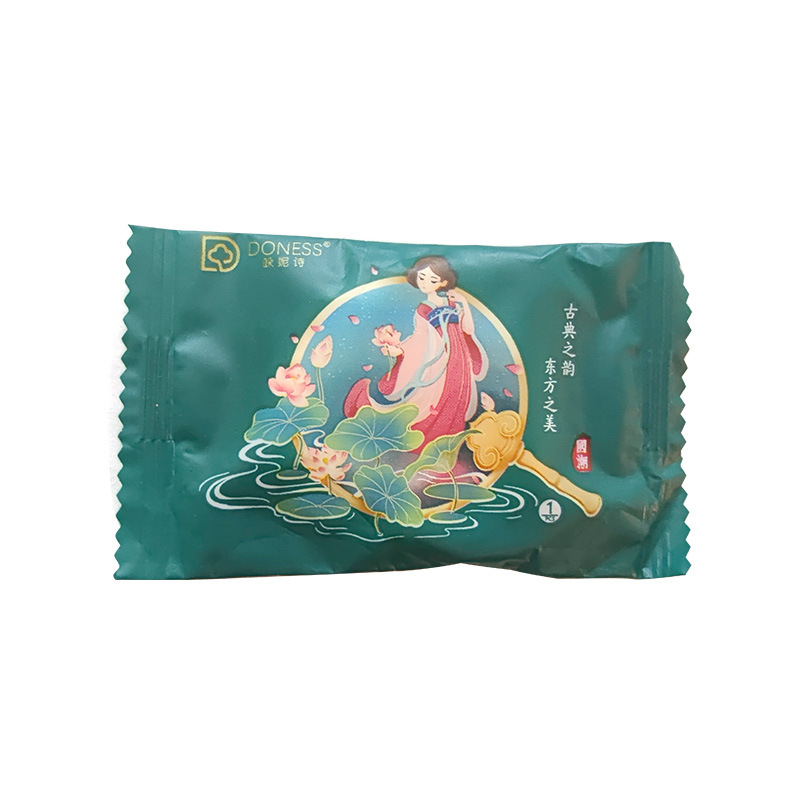 全棉时代洗脸巾一次性洁面巾纯棉洗面擦脸棉柔巾迷你便携装国潮白底实物图