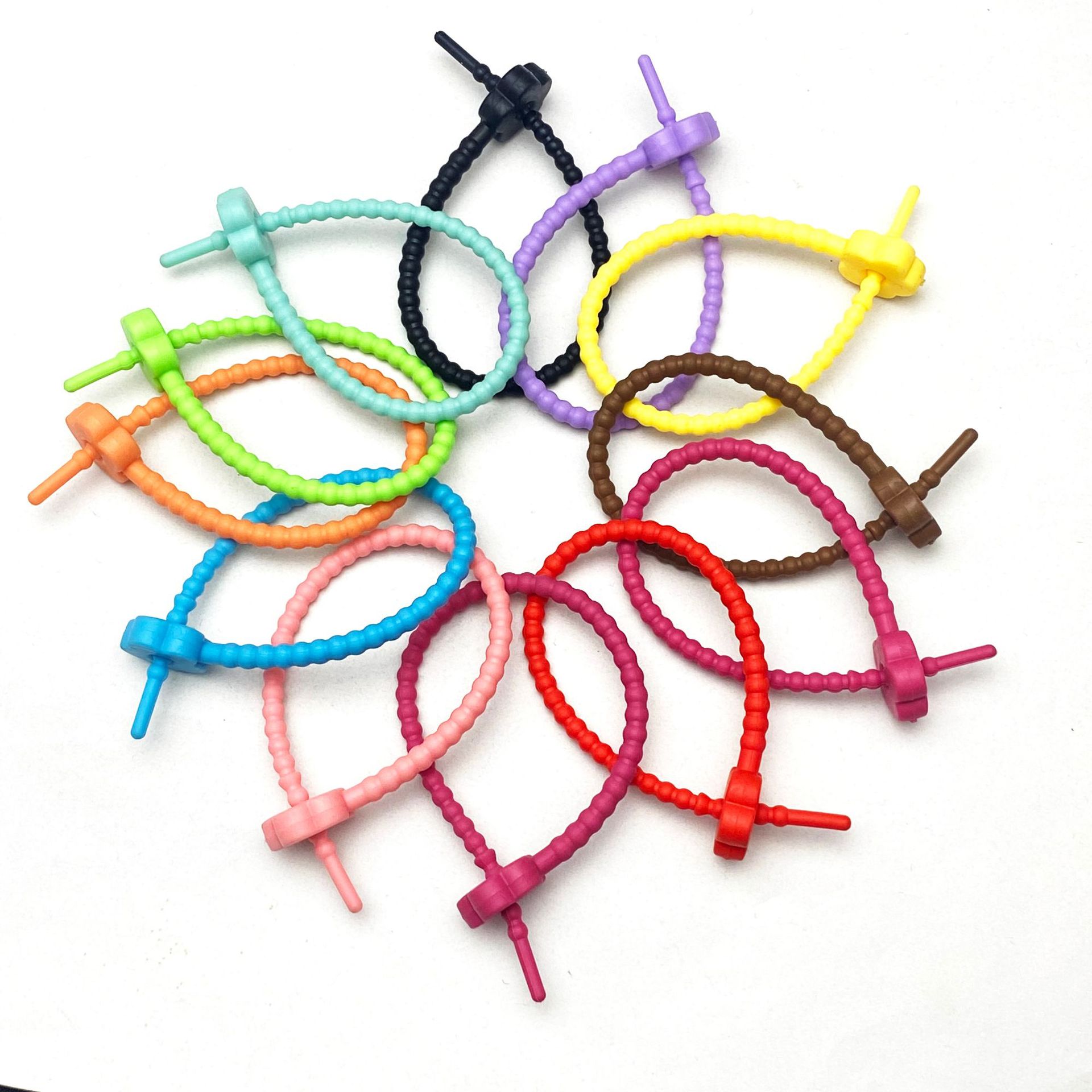 厂家210mm彩色硅胶扎带活扣自锁式束线捆扎带diy手工绑带饰品配件