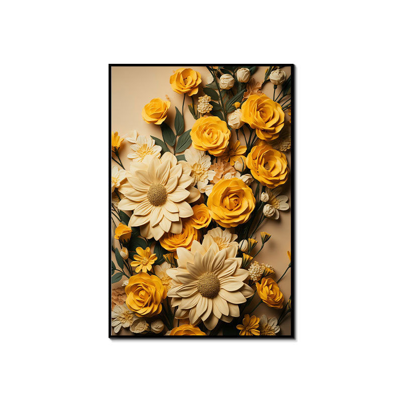 向日葵客厅装饰画高级肌理感装饰画轻奢沙发背景墙艺术玄关壁画白底实物图