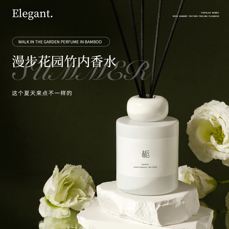 茶味香薰无火藤条香薰精油茶香室内香水家用卧室持久厕所除臭熏香产品图