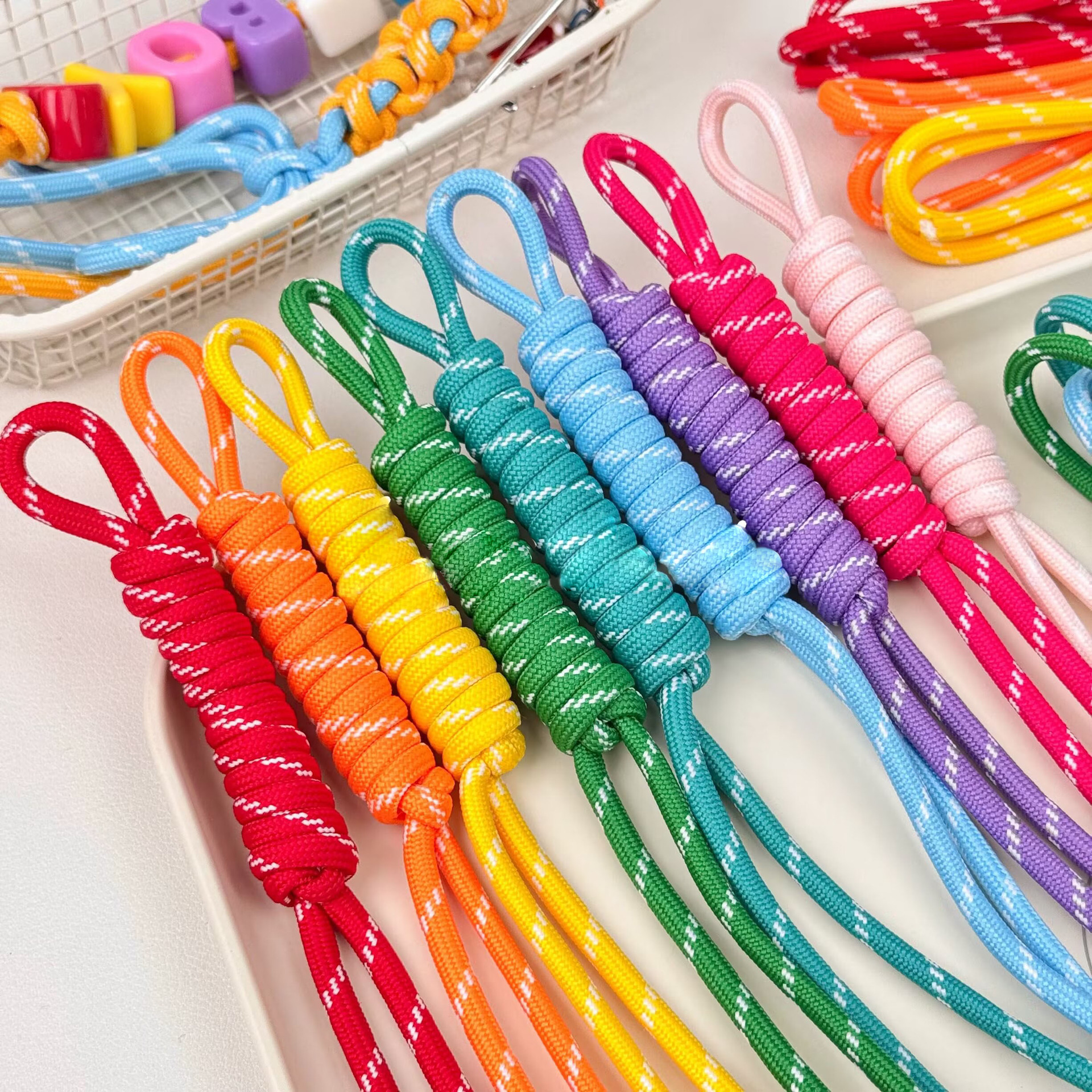 Dopamine colored braided rope, core rope, umbrella rope, water cup, diy material, beaded accessory bag, hanging piece accessory