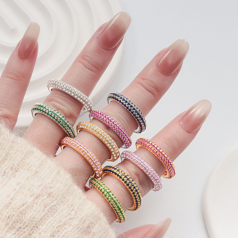 925 Silver fine closed zircon ring, silver ring, Korean version ring, no color fading details Picture