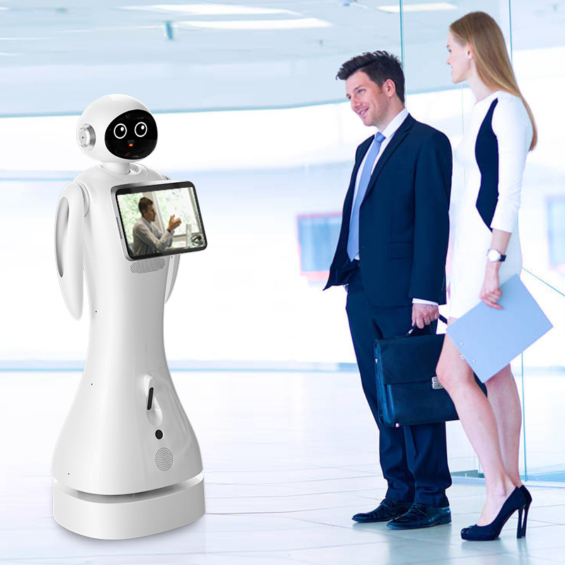 大型迎宾接待机器人博物馆展馆服务大厅咨询讲解语音对话人脸识别产品图