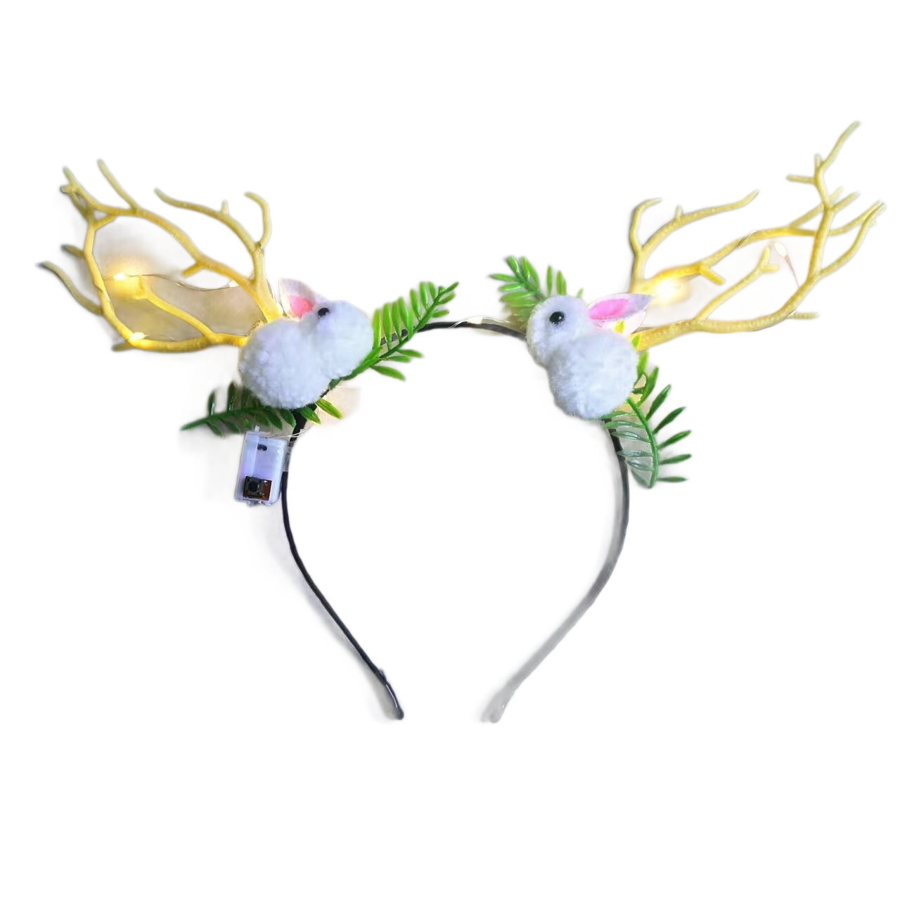 The new internet-famous glowing little rabbit, big antler headband, rabbit ears, concert props, photo tool, night market street stall Item Picture