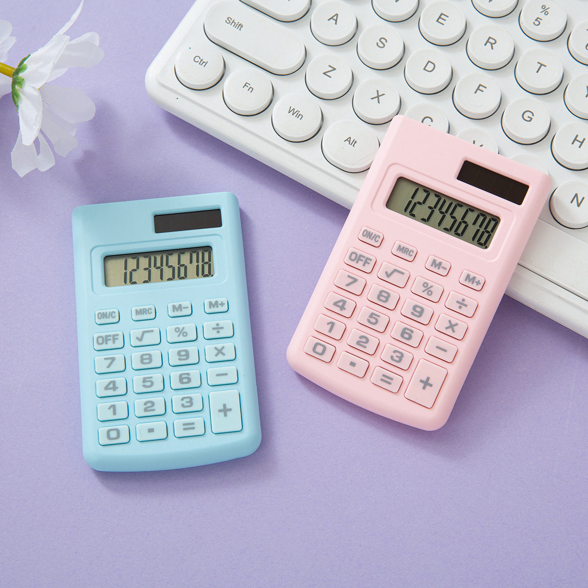 Color mini luminous calculator, portable scientific keycap coil, multi-functional learning and office supplies Application Scenario