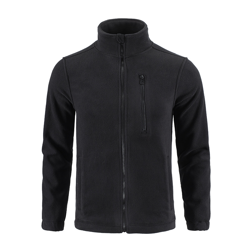 ESDY新款男士户外抓绒衣保暖骑行透气冲锋衣打底衫运动远足外套白底实物图