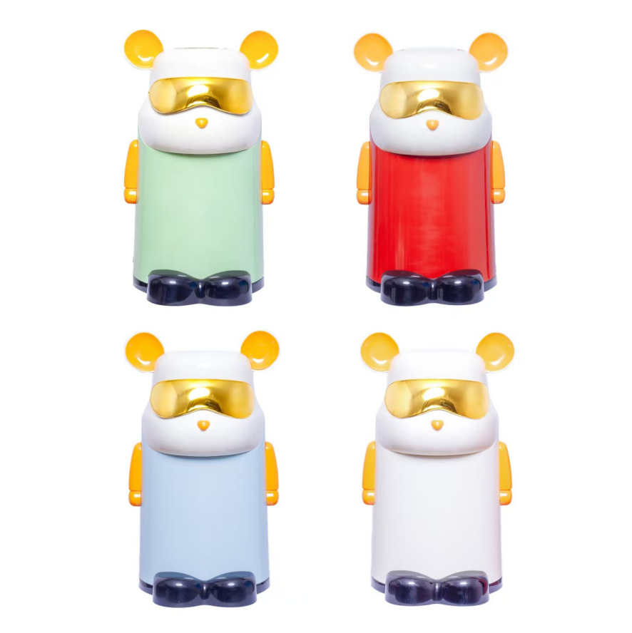 轻奢可爱风卡通企鹅酷熊垃圾桶带盖客厅卧室双筒创意翻盖家用超萌细节图