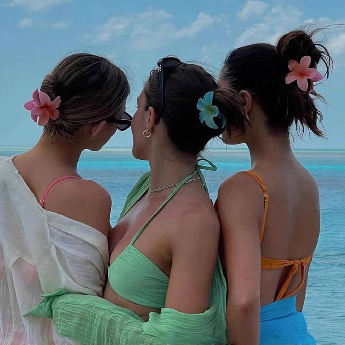 百合花抓夹批发小众超仙简约鲨鱼夹中号后脑勺马尾鸡蛋花夹盘发夹产品图