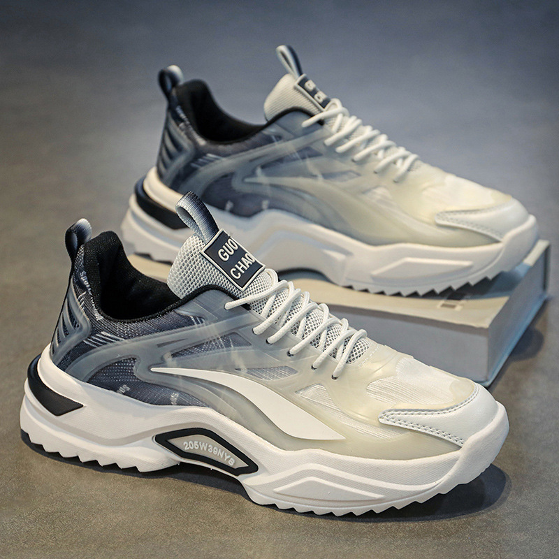 2024春季新款青少年百搭休闲透气男鞋增高厚底老爹潮鞋跑步运动鞋