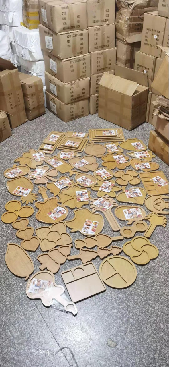 圣诞节自制可爱密度板蛋糕盘简约大气果盘日用餐具餐盘披萨盘批发