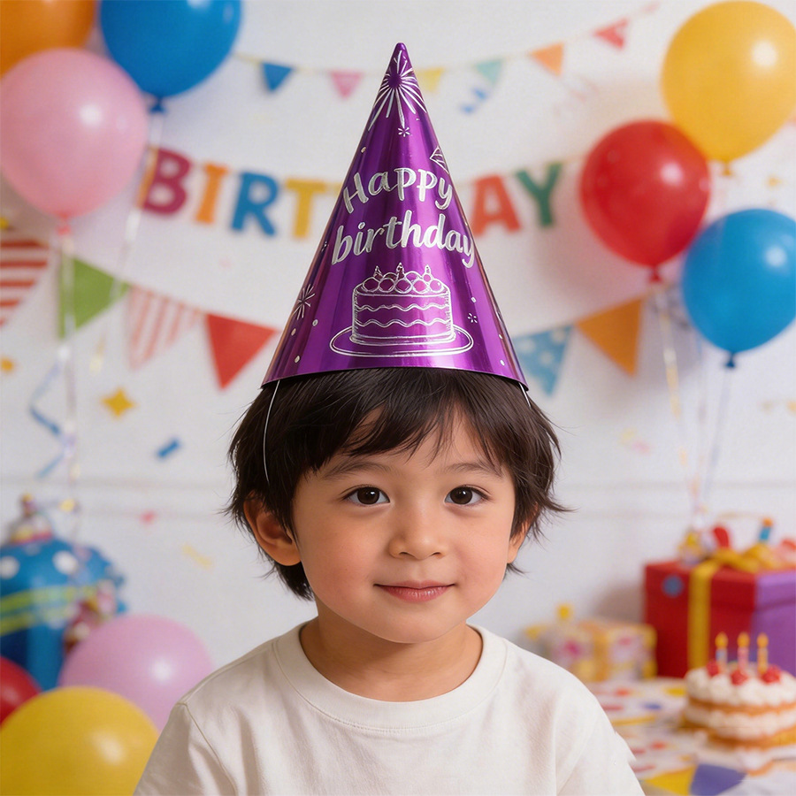 派对HAPPY birthday生日帽ins风儿童派对用品生日帽子拍道具