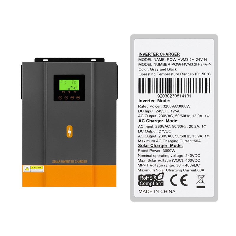 The 3000W24V solar off-grid inverter 80A reverse control integrated machine solarinverter is a cross-border bestseller details Picture