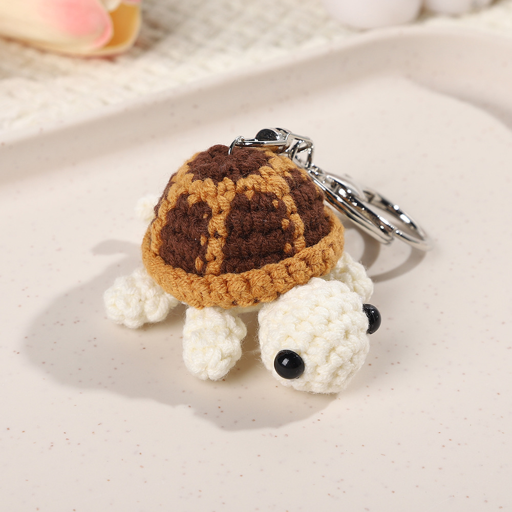 Cross-border cute turtle keychain, mini turtle yarn crocheted doll, creative little doll, cute keychain Specification image
