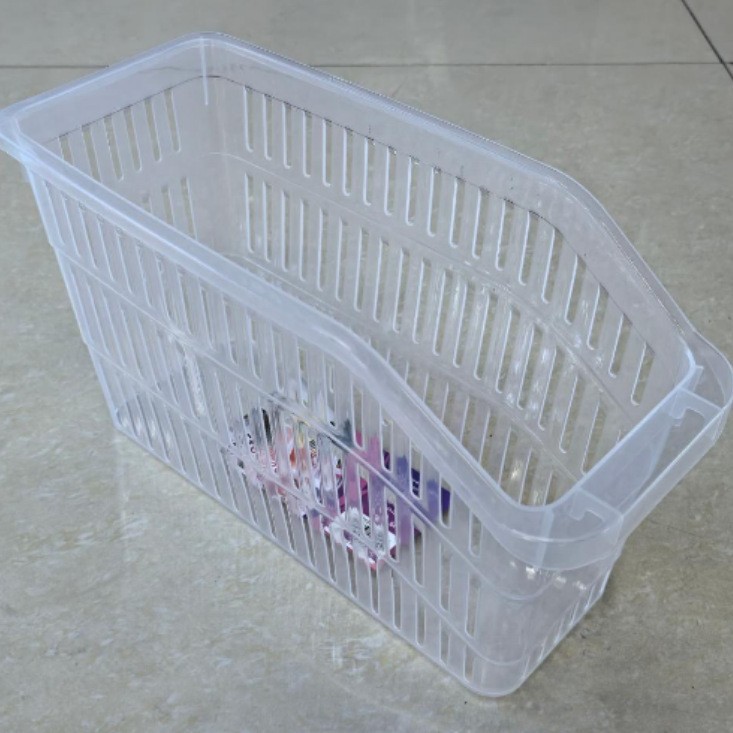 Transparent hollowed-out storage basket, food-grade refrigerator, multi-functional household draining basket, fruit and vegetable fresh produce storage box