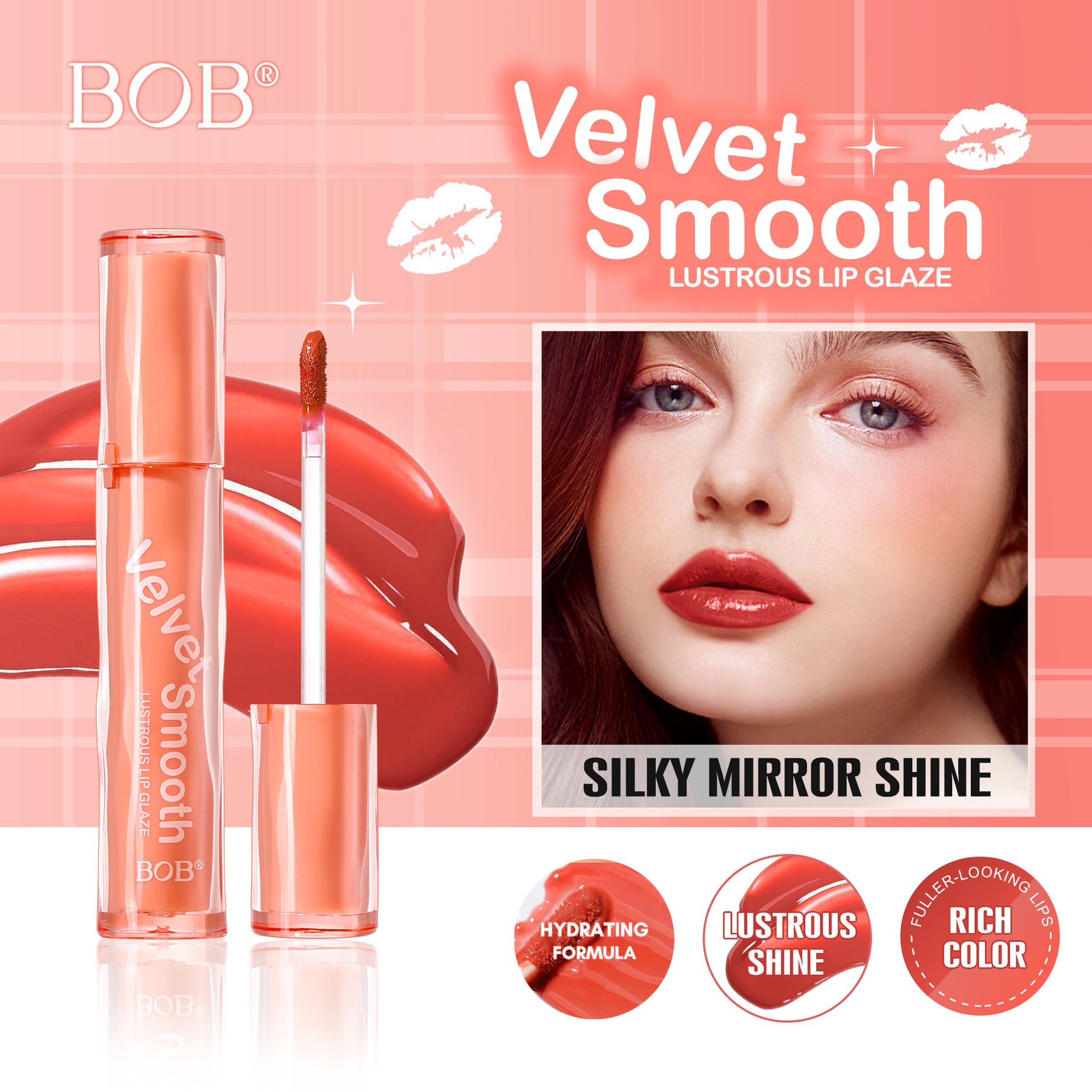 Cross-border bob Bai Mei Water-like Lip Gloss