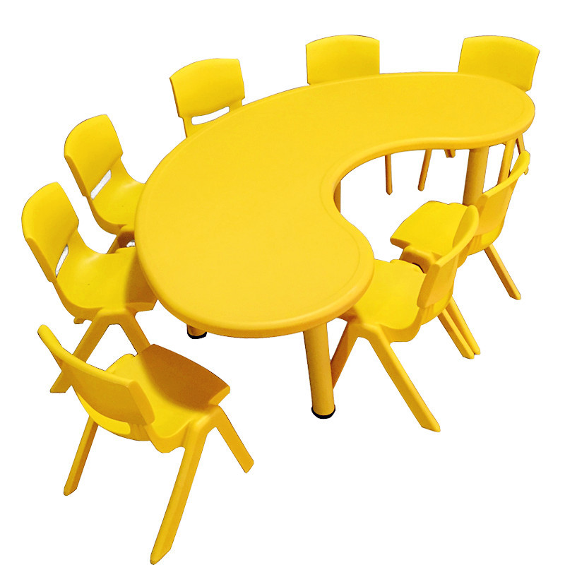 Kindergarten desks and chairs, children's desks, home school desks, baby plastic desks, height-adjustable home rectangular tables, game desks and chairs Item Picture