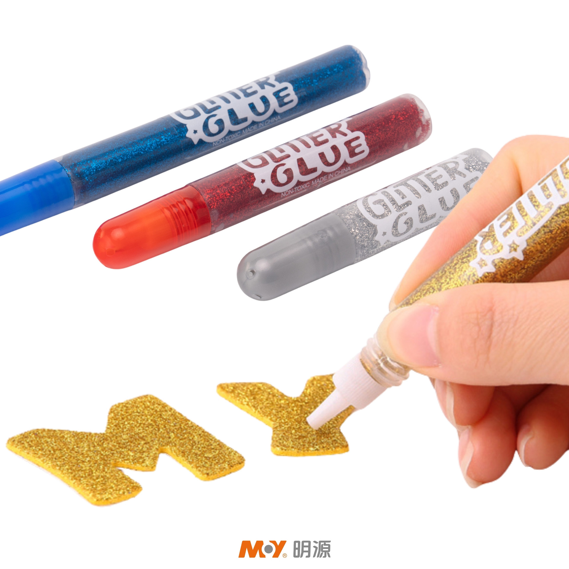 Glitter glue for painting, golden onion luminous glue, handmade materials, DIY coloring, party decoration, colorful highlighters, cross-border Specification image