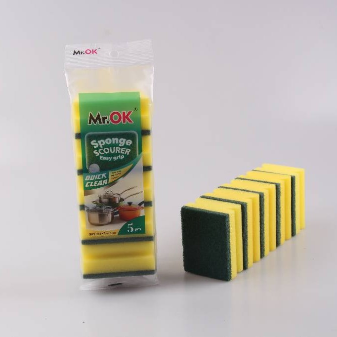 Mr.OK factory direct supply sponge scouring pads, double-sided cleaning sponges, kitchen cleaning sponges, dishwashing sponges, pot scrubbing sponges