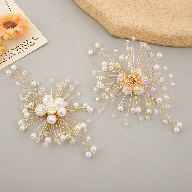 Wedding bride's wrist flower Korean-style pearl hair comb accessory DIY accessory, heavy woven pearl flower bridesmaid accessory Application Scenario