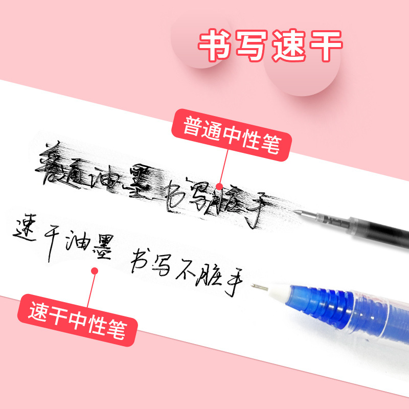 Straight liquid black stationery notebook pen, student exam signature pen, 0.5mm colored syringe gel pen Application Scenario