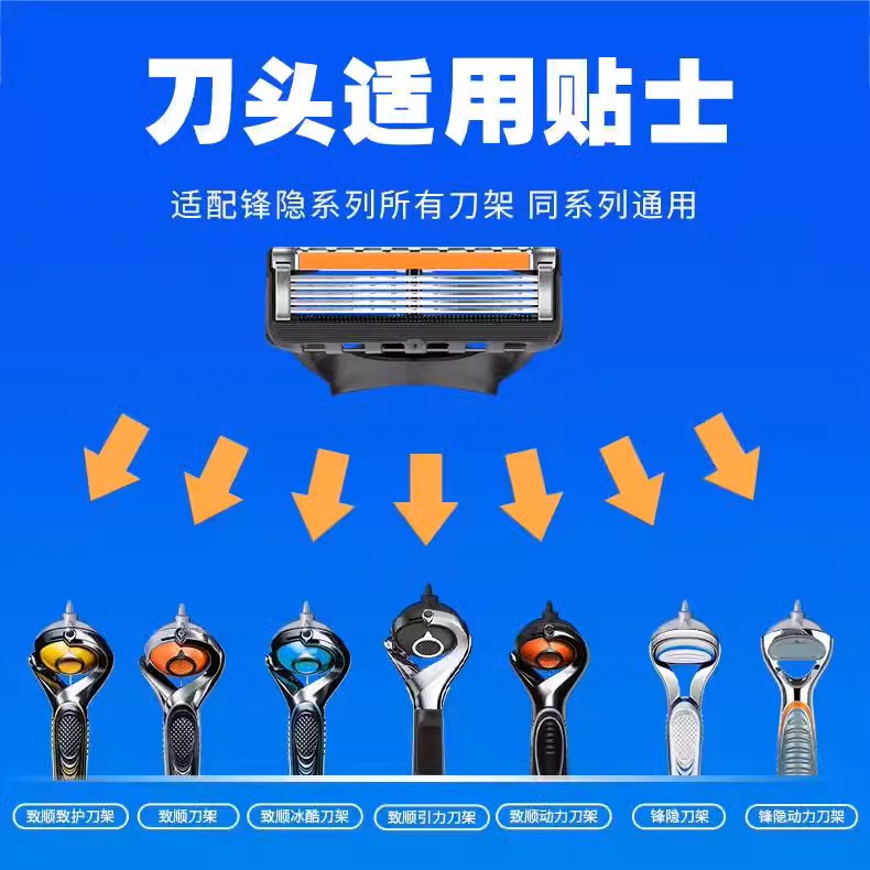 Five-layer razor, manual shaver, 5-layer blade replacement head, German craftsmanship, old-fashioned beard knife, shaving knife Specification image