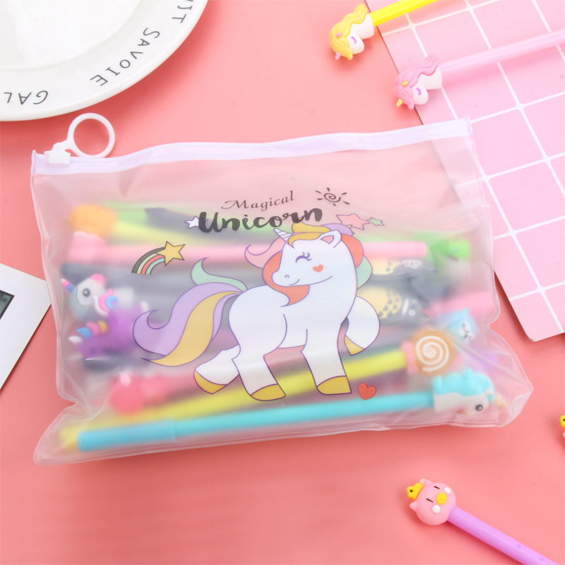 A new and cute cartoon creative black pen for students, a super adorable cartoon gel pen set for girls Specification drawing