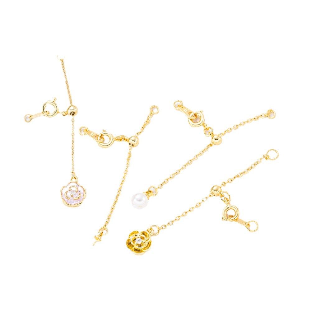 Necklace, bracelet, extension chain, camellia oil drop chain, adjustable silicone beads, zipper, diy accessories, metal chain Item Picture