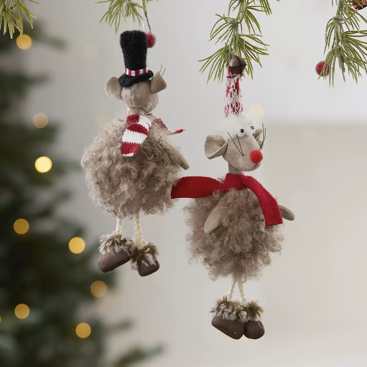 Cross-border new products: ins cute mouse pendants, plush dolls, Christmas tree ornaments, Christmas decorations Specification image