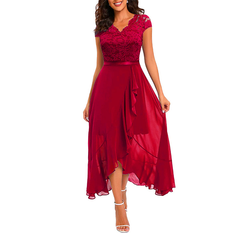 New European and American export Amazon lace dresses, cocktail dresses, long skirts, party evening gowns, bridesmaid dresses Specification drawing