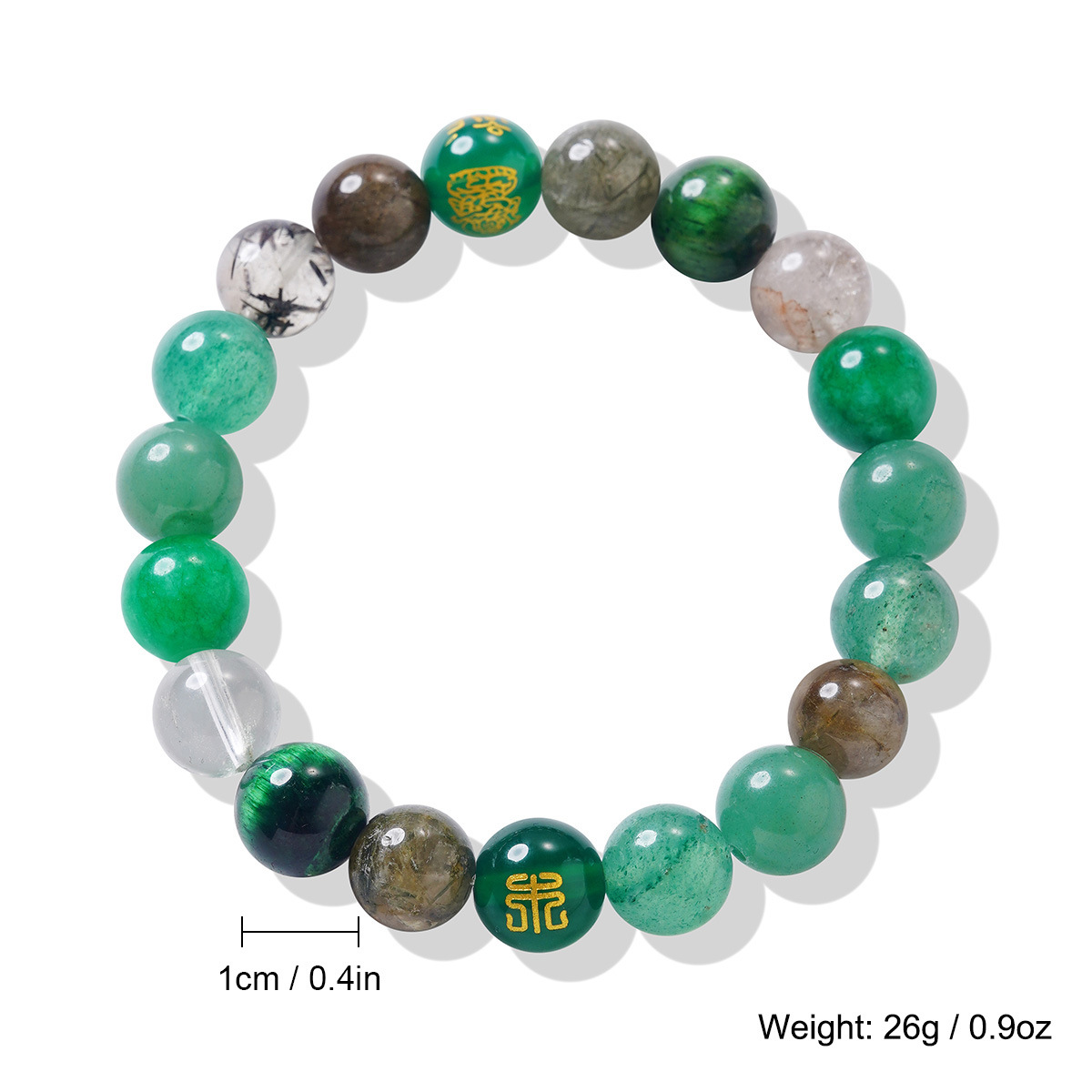 Natural crystal jade multi-treasure five-element bracelet, single-bead balanced bracelet, metal, wood, water, fire, earth, wealth and good fortune, women's jewelry Application Scenario