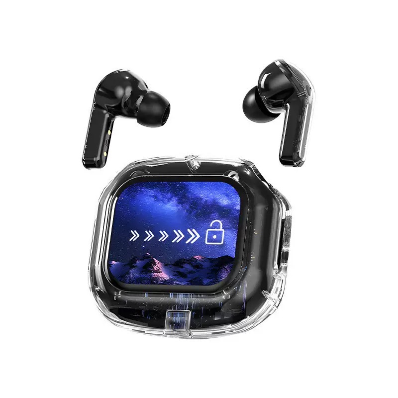 Cross-border simultaneous interpretation Bluetooth headphones, best-selling in-ear multi-functional color screen AirMax transparent long-lasting wireless headphones, customizable translation function Item Picture