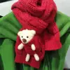 Detachable pocket Kawaii Bear scarf, cute and sweet Korean version woolen knitted scarf for girls, warm for students in autumn and winter Specification image