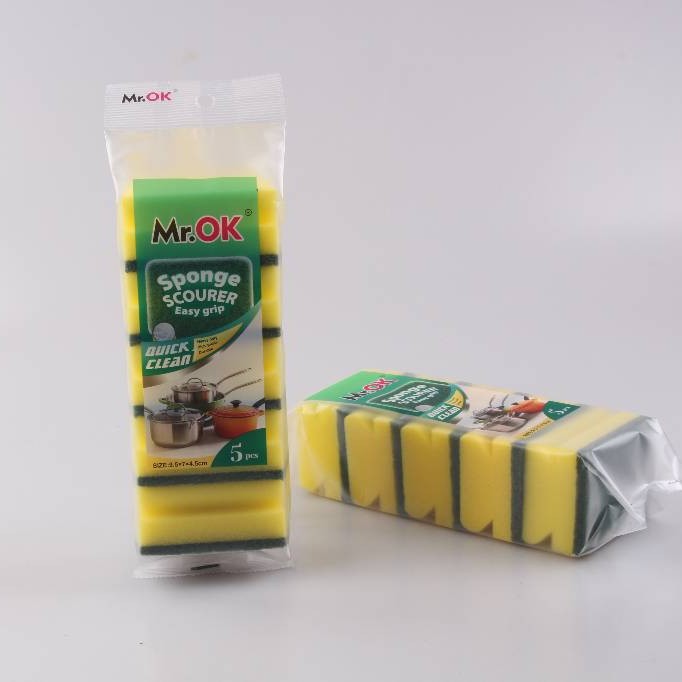 Mr.OK factory direct supply sponge scouring pads, double-sided cleaning sponges, kitchen cleaning sponges, dishwashing sponges, pot scrubbing sponges details Picture